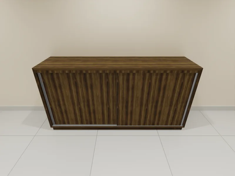 Desenho 3D: Buffet de porta deslizante