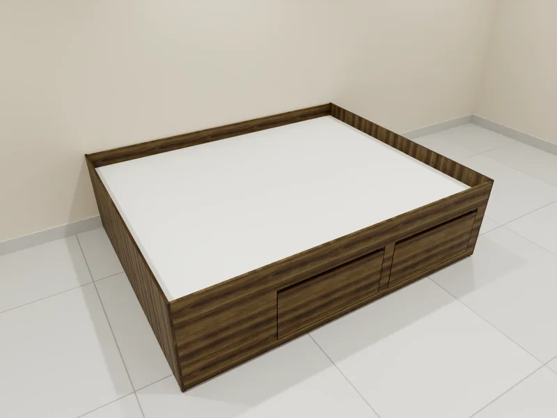 Desenho 3D: Cama com gavetas