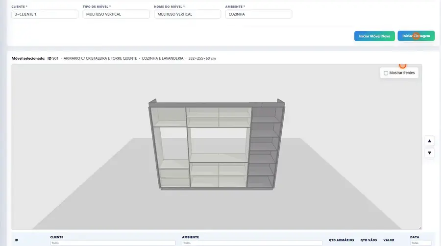 O móvel escolhido para clonar, já com o desenho 3D